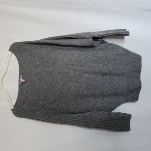 Juicy Couture Heather Gray Asymmetrical Ribbed Cocoon Sweater